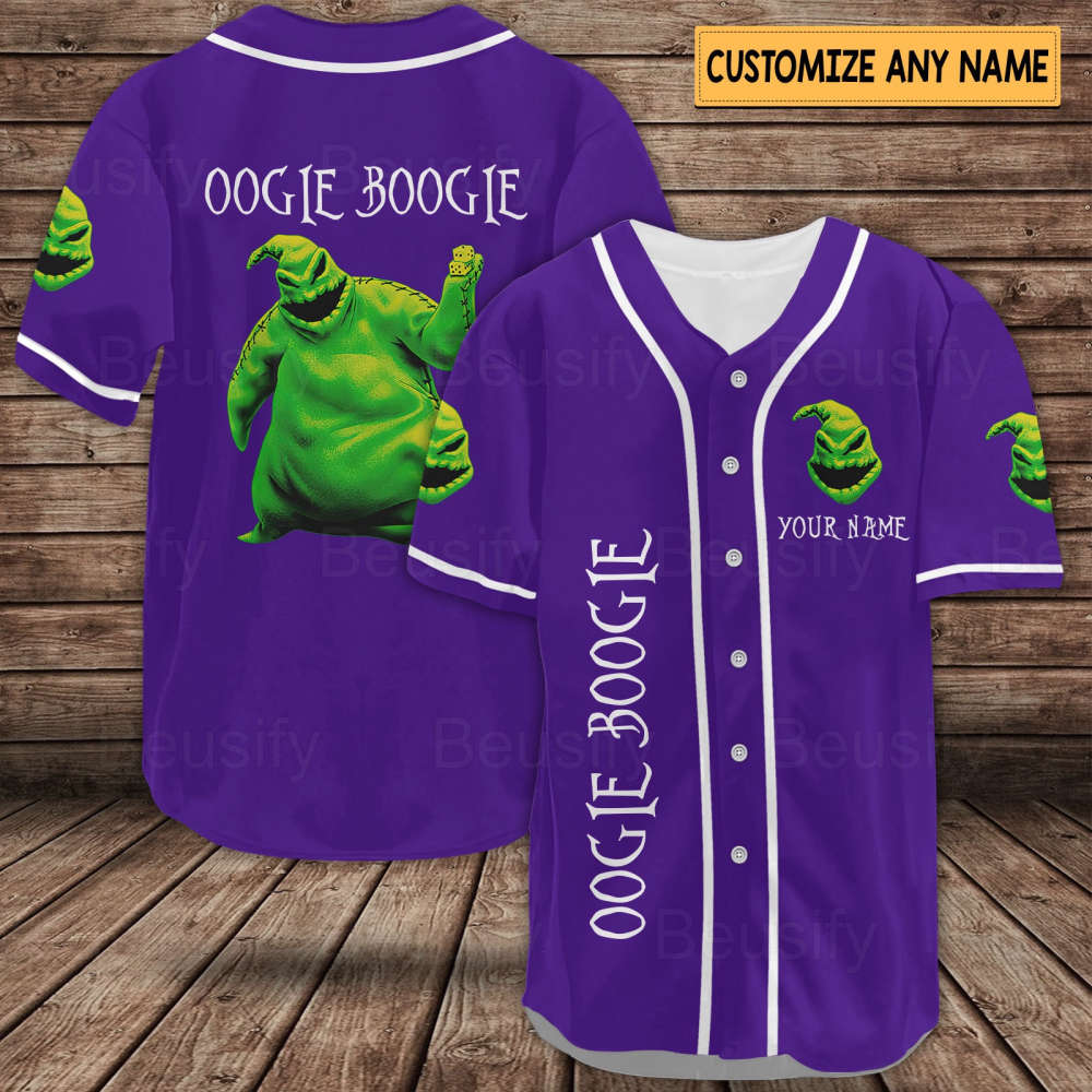 Oogie Boogie Baseball Jersey & Shirt: Horror Movie Shirts Nightmare Before Christmas Unique Oogie Boogie Gifts - Bafud