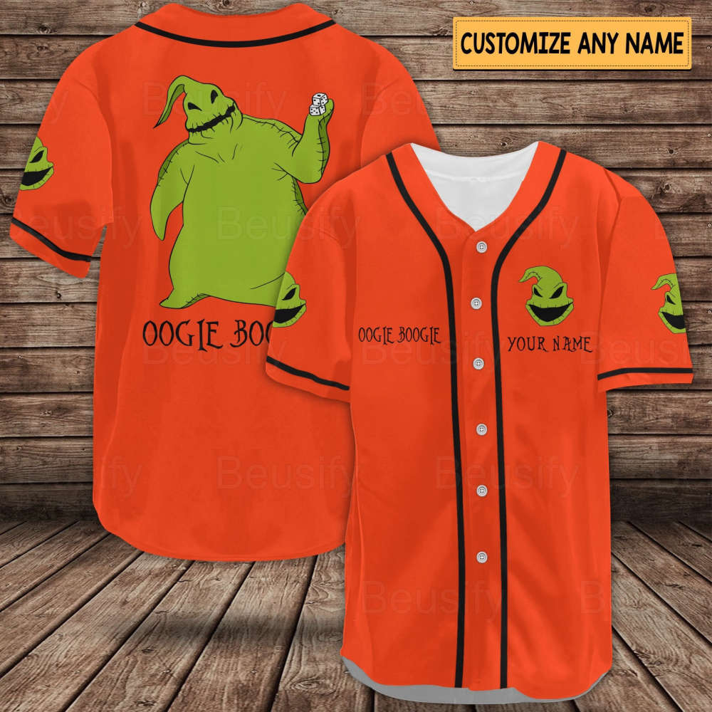 Oogie Boogie Jersey: Baseball Shirt & Horror Movie Gift with Nightmare Before Theme - Bafud
