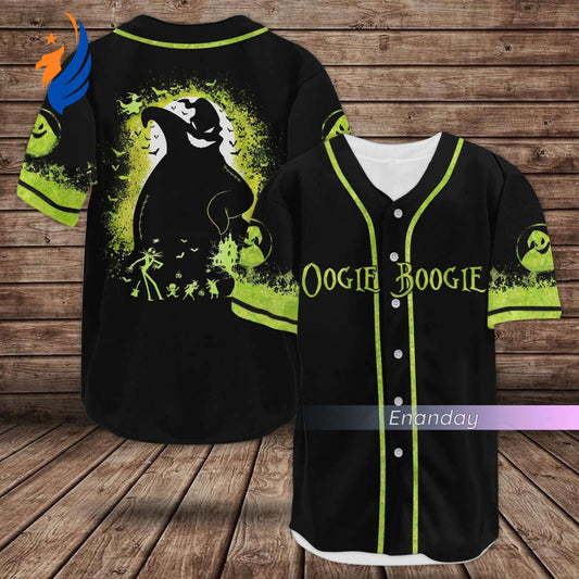 Nightmare Before Baseball: Oogie Boogie Jersey for Men - Spooky Halloween Horror Movie Shirt - Bafud