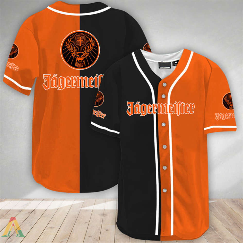 Orange Split Jagermeister Baseball Jersey - Aopprinter T-Shirts, Hoodie, Sweatshirt | WearSparks.com (Image 2)