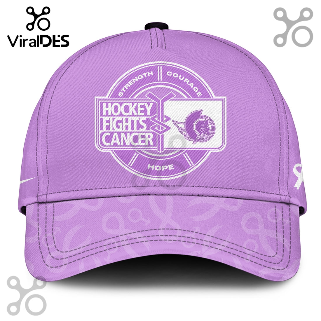 Ottawa Senators Hockey Fights Cancer Purple Ribbon Hoodie