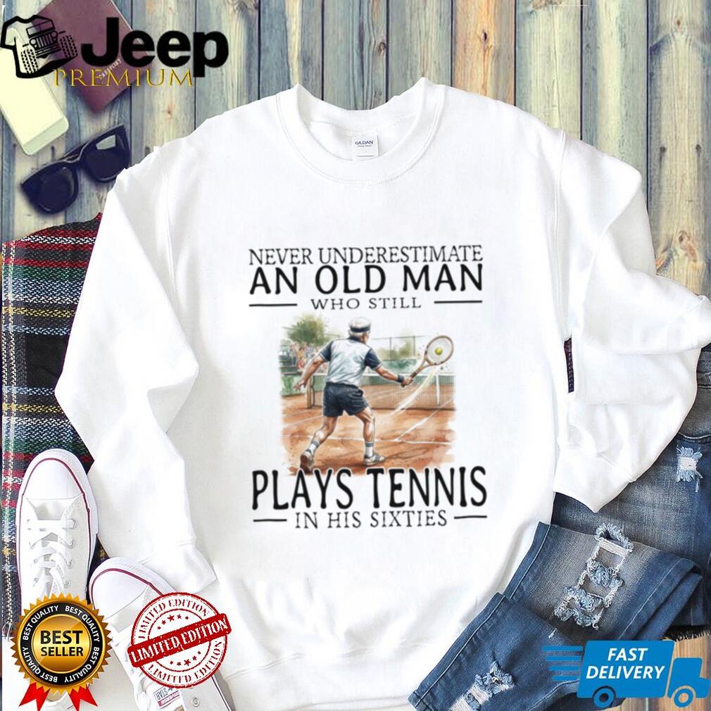 Tennis Player Old Man Sixties Athlete Sports Graphic Shirt