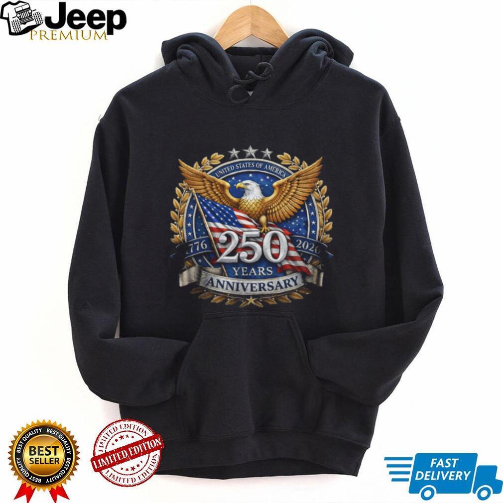 America 250 Years Anniversary Eagle & Flag Patriotic Men’s T Shirt