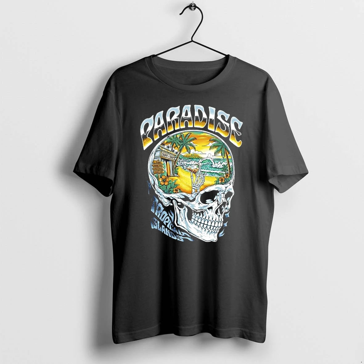 Paradise Tropical Island Skull Surf 0 Tshirts Sweater
