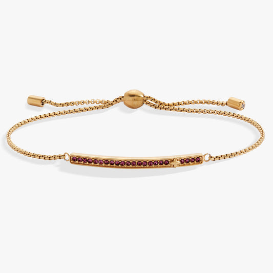 February Everyday Birthstone Pave Bolo Bracelet