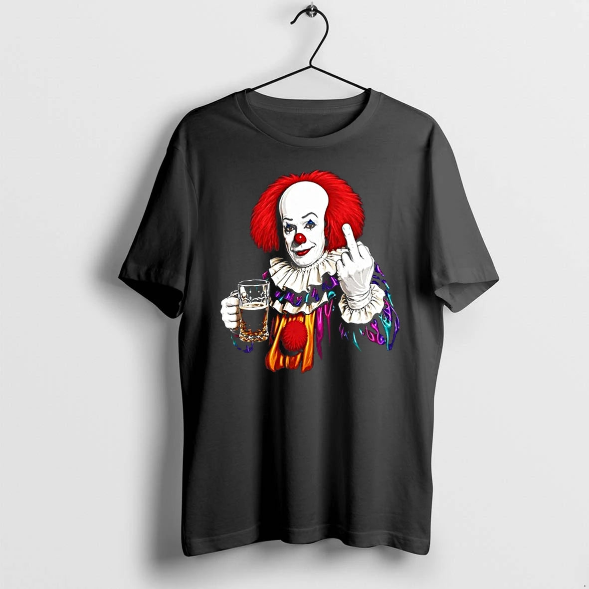 Pennywise The Dancing Clown It Franchise Flipping Middle Finger With Beer 0 Tshirts Sweater