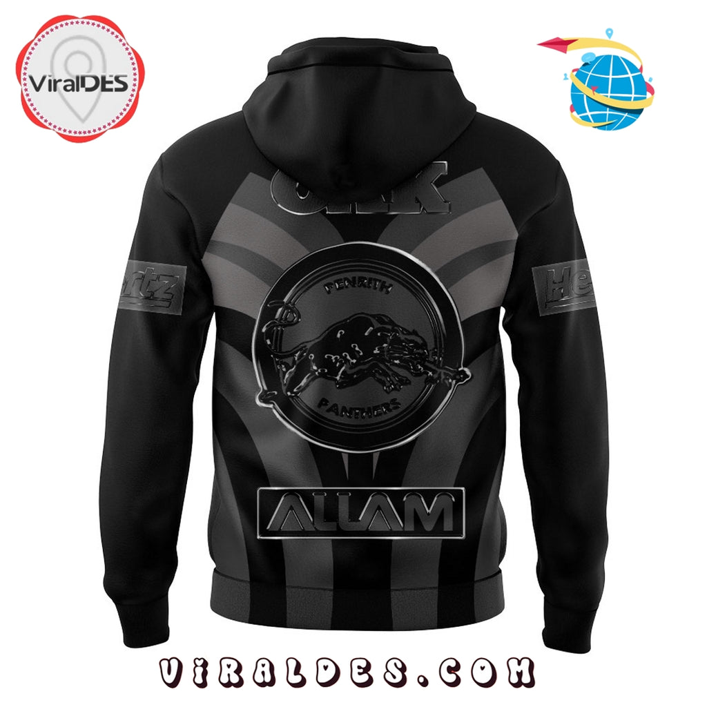 Penrith Panthers Back In Black Old Logo Hoodie And Pants