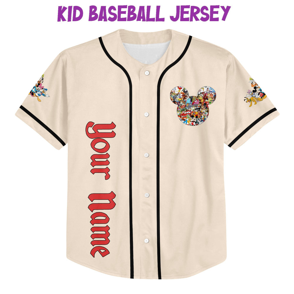 Customize Your Disneyland Experience with Personalized Mickey Head Jersey - Perfect Disney Baseball Sports Gift for Fans! - Bafud