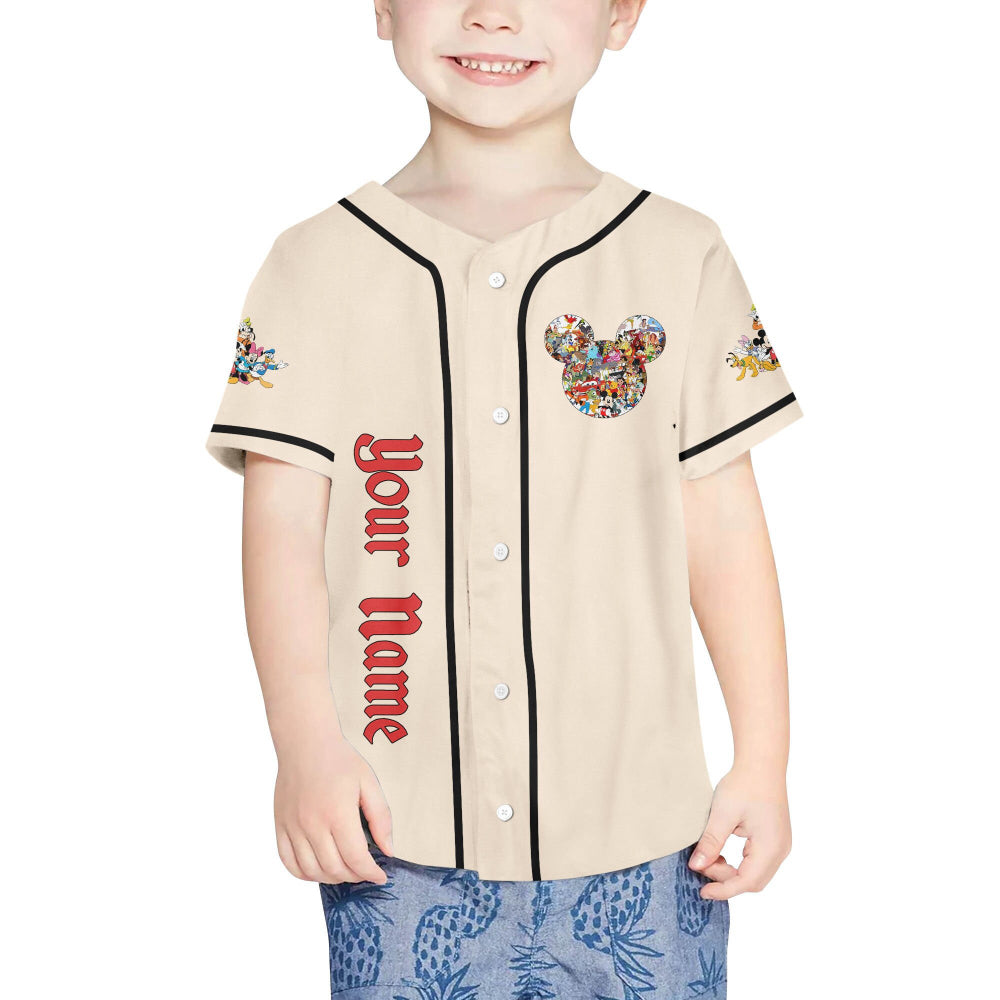 Customize Your Disneyland Experience with Personalized Mickey Head Jersey - Perfect Disney Baseball Sports Gift for Fans! - Bafud