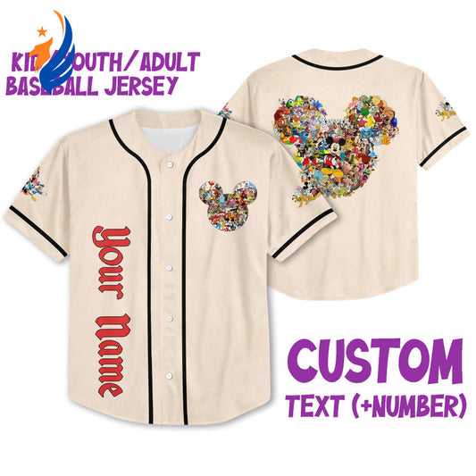 Customize Your Disneyland Experience with Personalized Mickey Head Jersey - Perfect Disney Baseball Sports Gift for Fans! - Bafud
