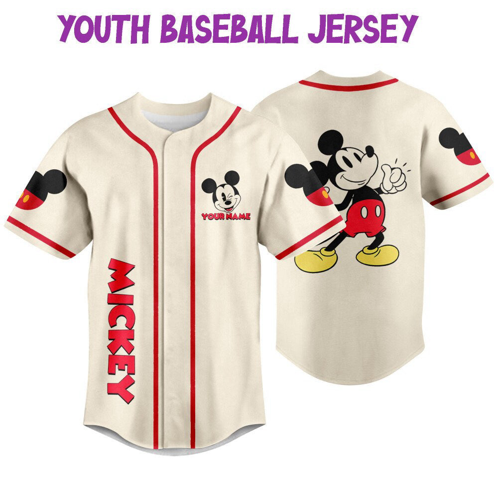 Personalize Jersey Mickey: Disney Baseball Sports Jersey Perfect Gift for Fans Best Birthday Gift - Bafud