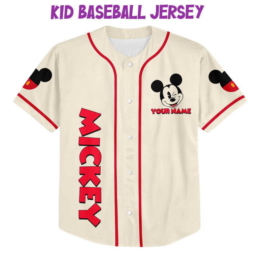 Personalize Jersey Mickey: Disney Baseball Sports Jersey Perfect Gift for Fans Best Birthday Gift - Bafud