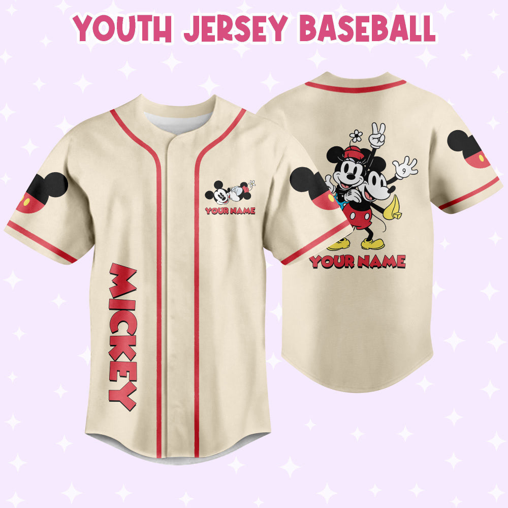 Cute Disney Mickey Love Jersey: Personalized Baseball Tee Perfect Birthday Gift for Fans - Magic Kingdom Sports Apparel - Bafud