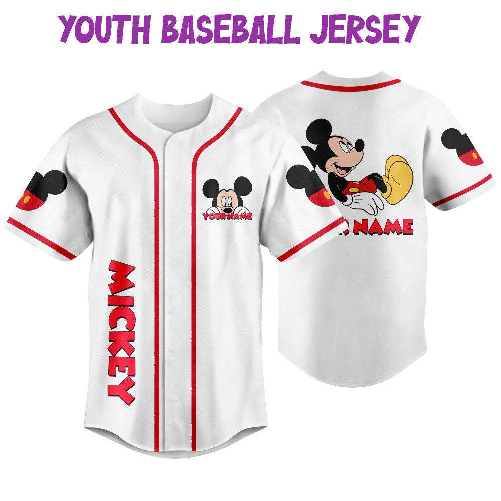 Personalize Jersey Mickey Smile: Disney Baseball Sports - Cute Gifts for Fans Best Birthday Gift! - Bafud