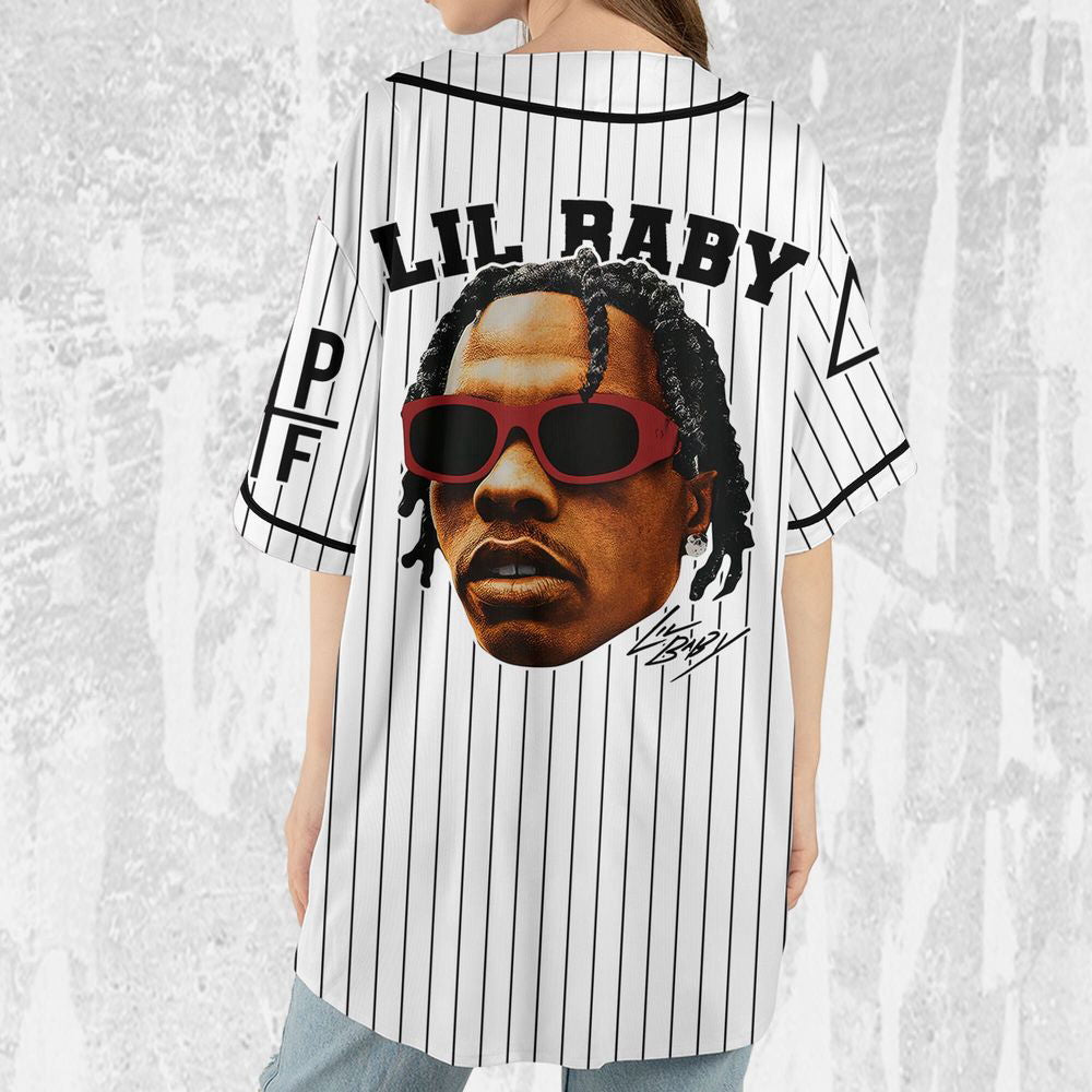 Personalize Lil Baby White Color Jersey, Lil Baby Baseball Jersey, Lil Baby Rap Jersey - lylyprint.com... (Image 5)