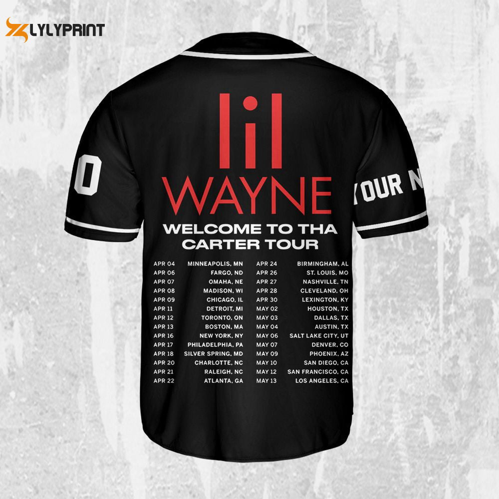 Personalize Lil Wayne Welcome To Tha Carter Black Color Jersey, Custom Baseball Jersey - lylyprint.com... (Image 1)