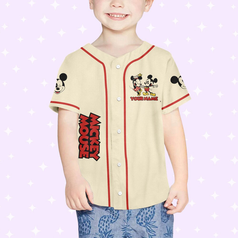 Custom Mickey Classic Funny Baseball Jersey - Perfect Disney Gift for Kids Youth & Adults - Bafud