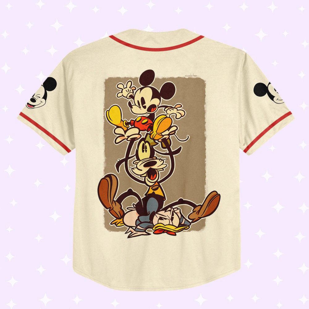 Custom 3D Disney Baseball Jersey: Personalized Mickey Classic Group Funny Outfits - Perfect Gift for Fans - Kids Youth Adult Options! - Bafud