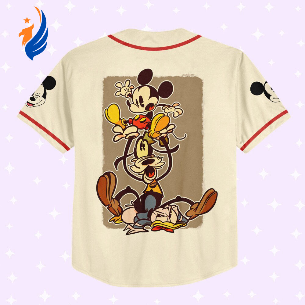 Custom Mickey Classic Funny Baseball Jersey - Perfect Disney Gift for Kids Youth & Adults - Bafud