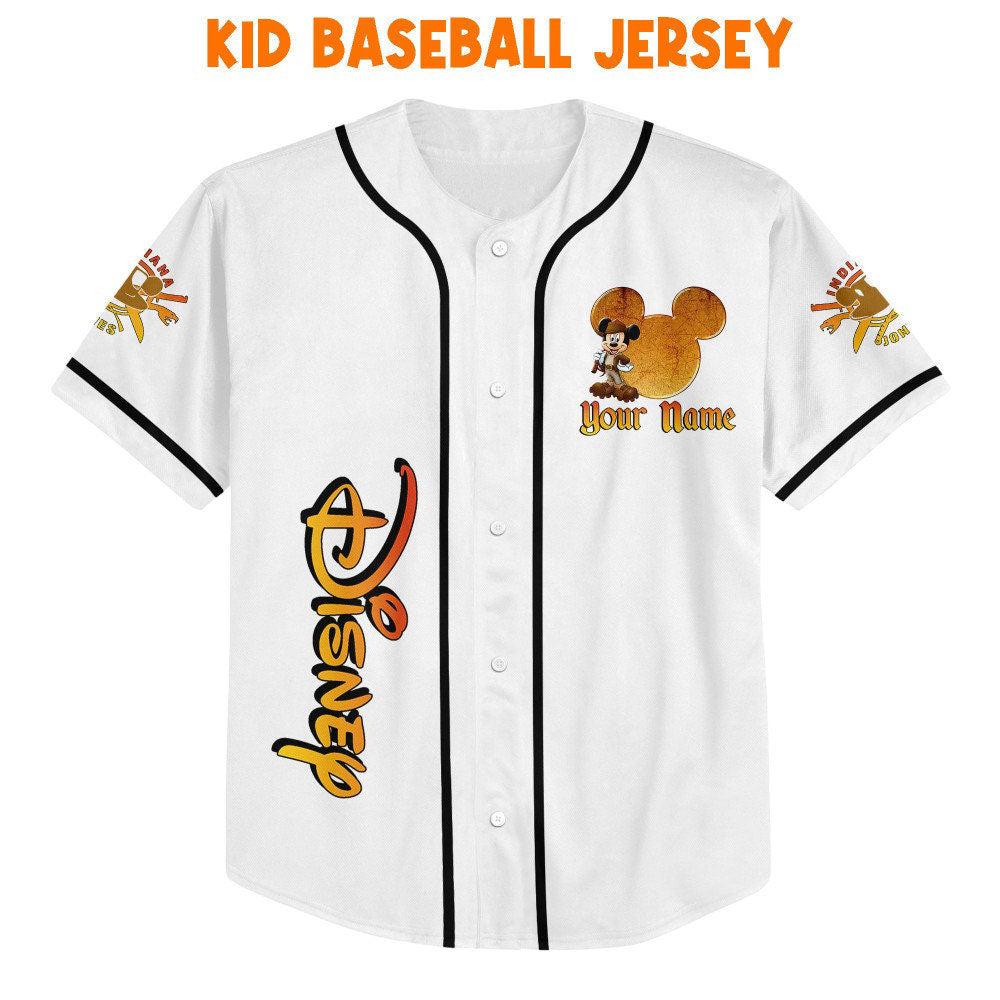 Disney Mickey and Pluto Indiana Jones Adventure Jersey – Personalized Retro Disney Baseball Sports Apparel Perfect Gifts for Fans - Bafud