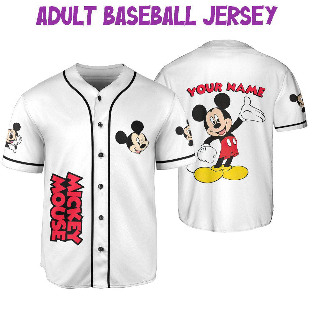 Vintage Disney Mickey Mouse Baseball Jersey: Personalized Cute Gifts for Fans - Bafud