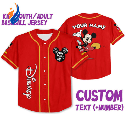 Vintage Disney Mickey Baseball Jersey: Personalize & Inspire with If You Can Dream It You Can Do It – Perfect Disney Gifts! - Bafud