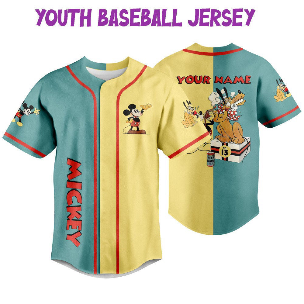 Vintage Disney Mickey Mouse Society Dog Show Baseball Jersey - Cute Gifts for Fans - Bafud