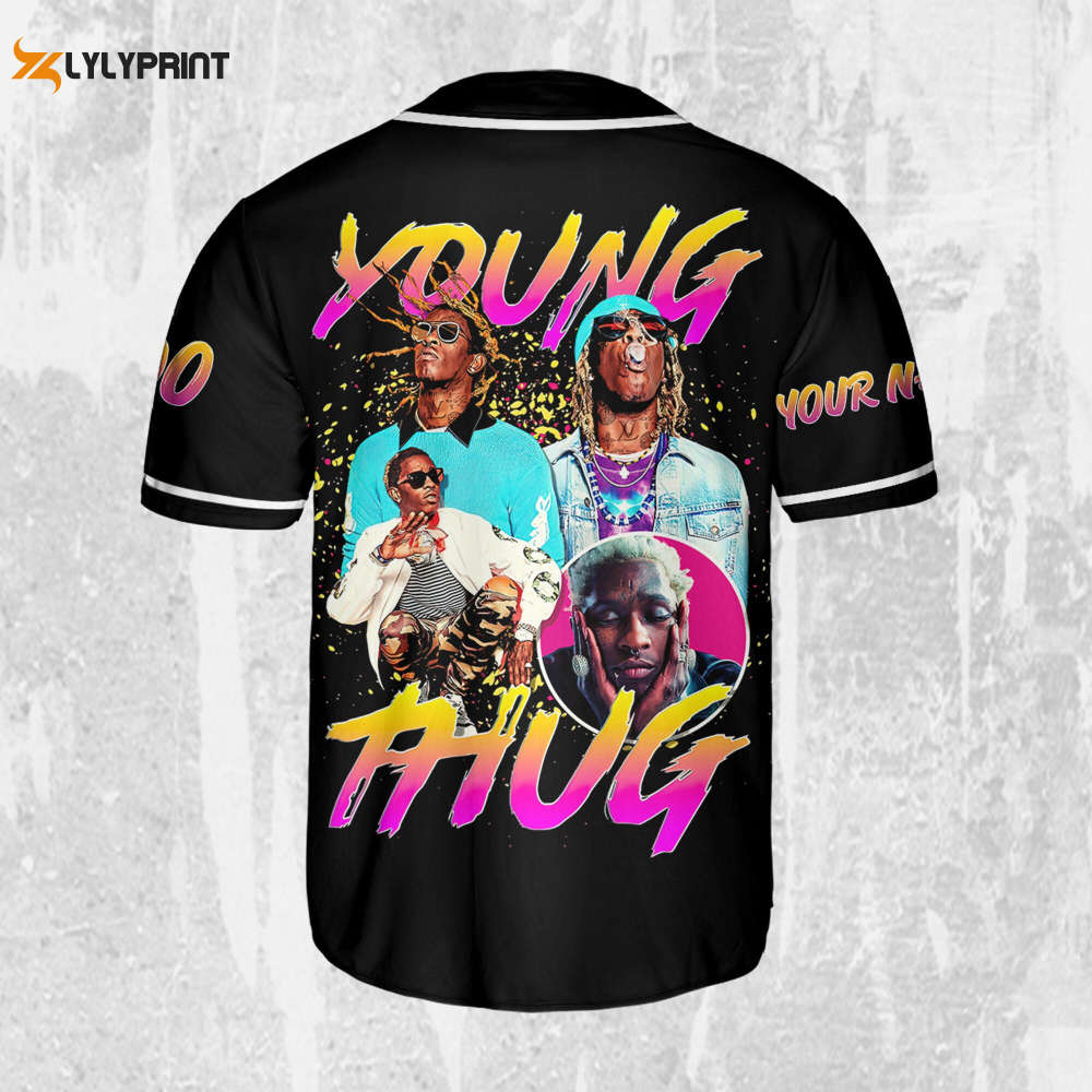Personalize Young Thug Retro Colorful Jersey, Young Thug Baseball Jersey - lylyprint.com T-Shirts, Hoodie,... (Image 2)