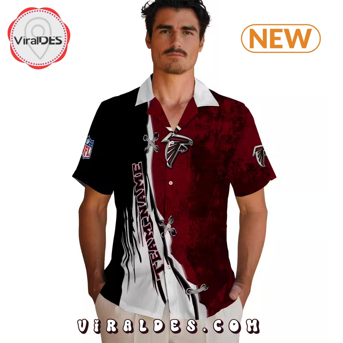 Personalized Atlanta Falcons Edgy Streaks Hawaiian Shirt