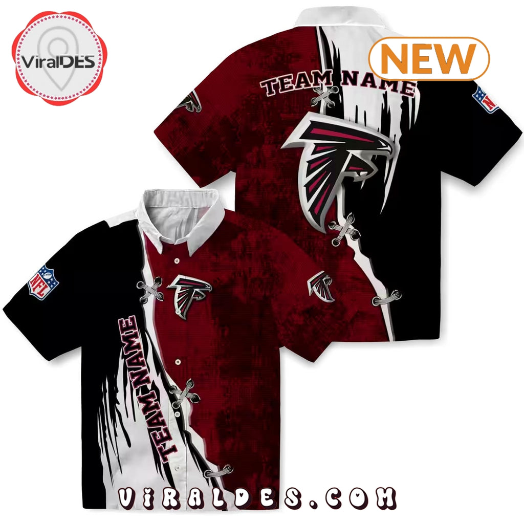 Personalized Atlanta Falcons Edgy Streaks Hawaiian Shirt