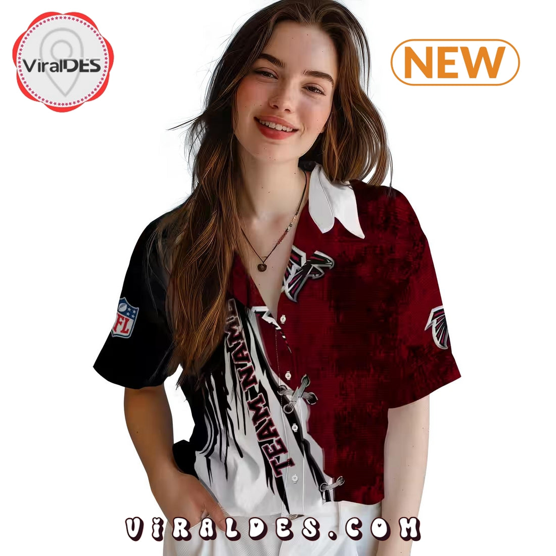 Personalized Atlanta Falcons Edgy Streaks Hawaiian Shirt