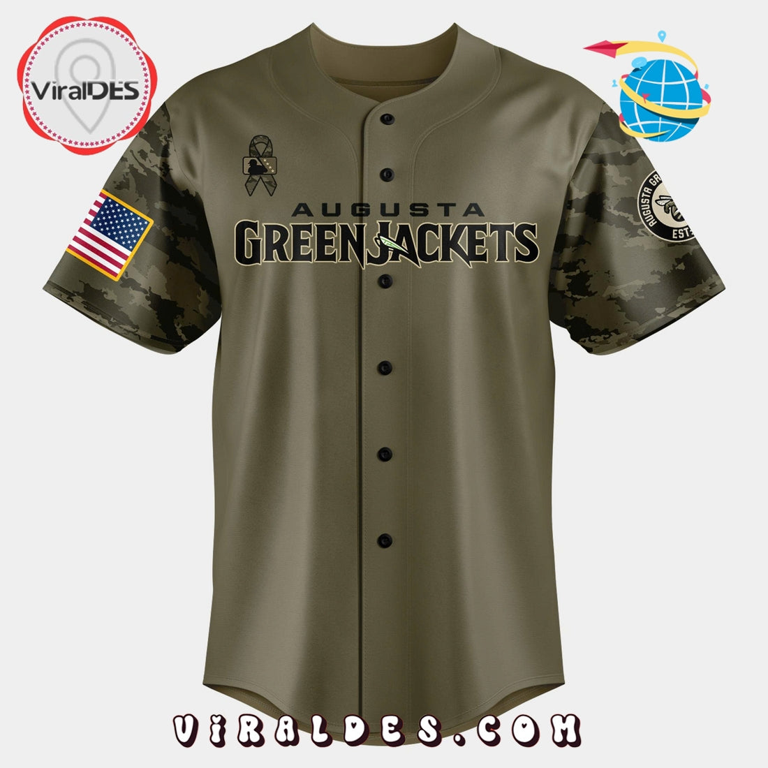 Personalized Augusta GreenJackets Military Appreciation Jersey