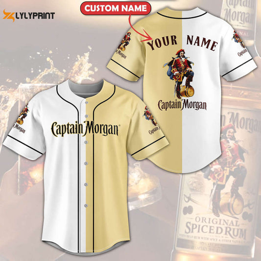 Personalized Captain Morgan All Over Print Unisex Baseball Jersey Yellow - lylyprint.com