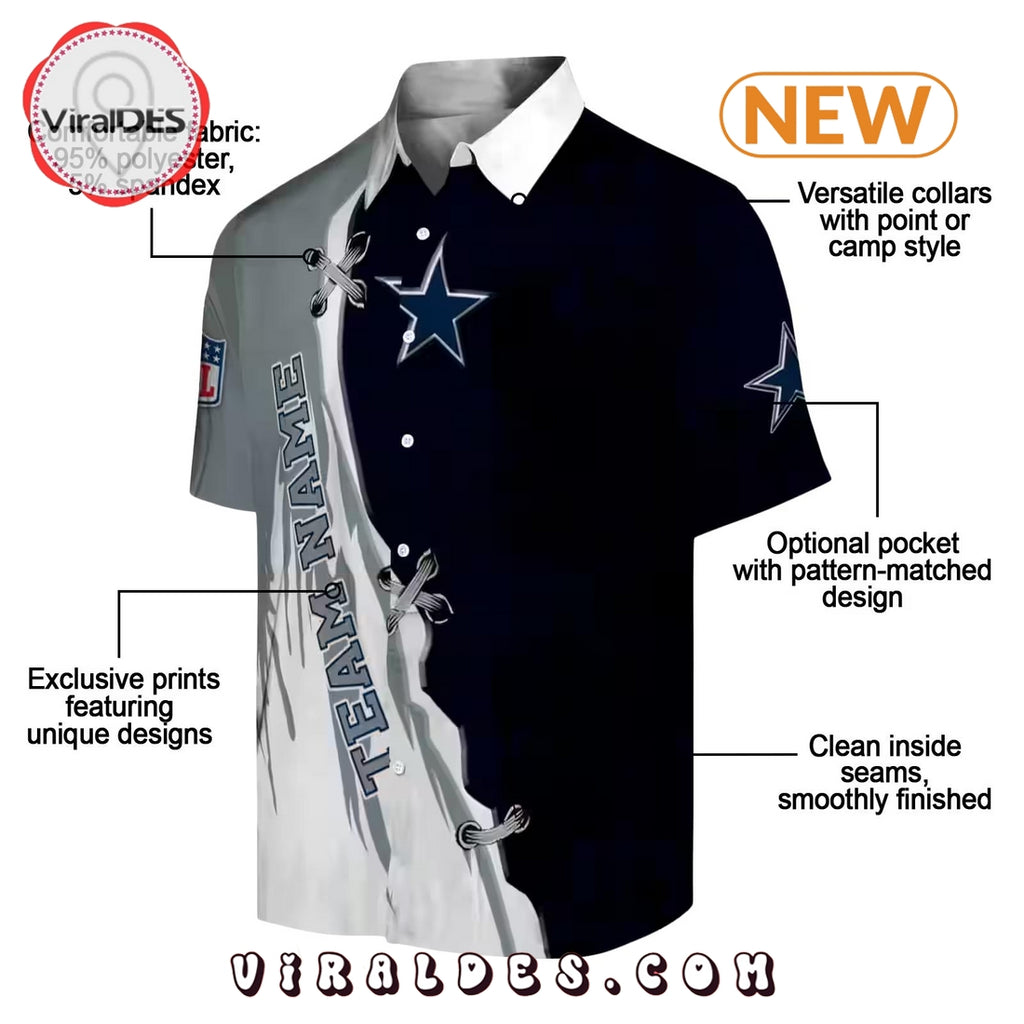 Personalized Dallas Cowboys Edgy Streaks Hawaiian Shirt
