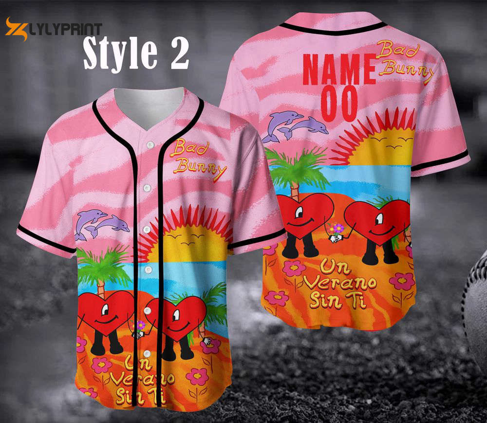 Personalized Exclusive Bad Bunny Baseball Jersey, Un Verano Sin Ti Summer Shirt (Image 1)
