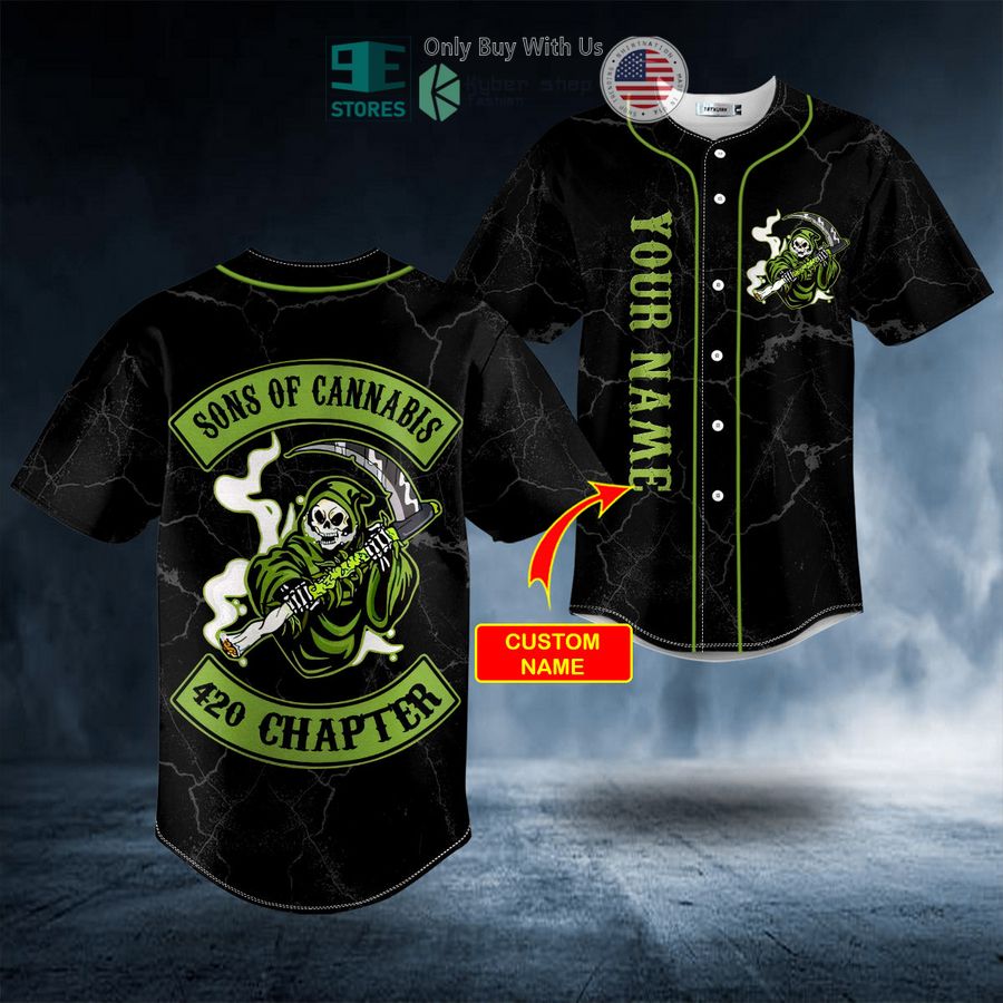 BEST Personalized Green Son of Anarchy Grim Reaper Custom Baseball Shirt