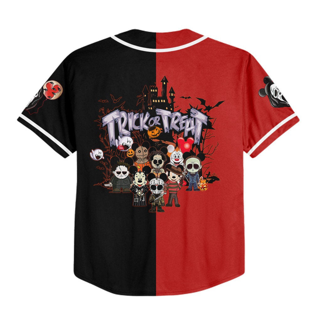Spooky Personalized Horror Disney Mickey Mouse Costume: Scary & Cute Gifts for Fans! Disney Baseball Jersey Sports - Bafud