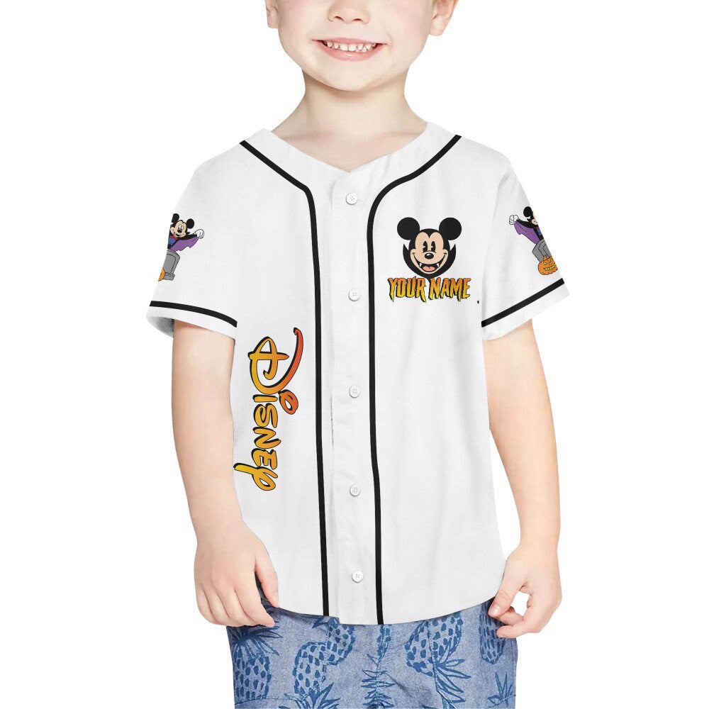Personalized Horror Disney Mickey Mouse Fright Night Baseball Jersey - Cute Gifts for Fans of Disney Sports - Bafud