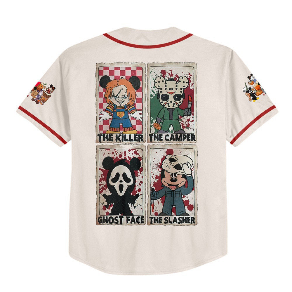 Personalized Horror Disney Mickey Mouse Baseball Jersey - Cool & Cute Gifts for Fans Disney Horror Characters Sports Gear - Bafud
