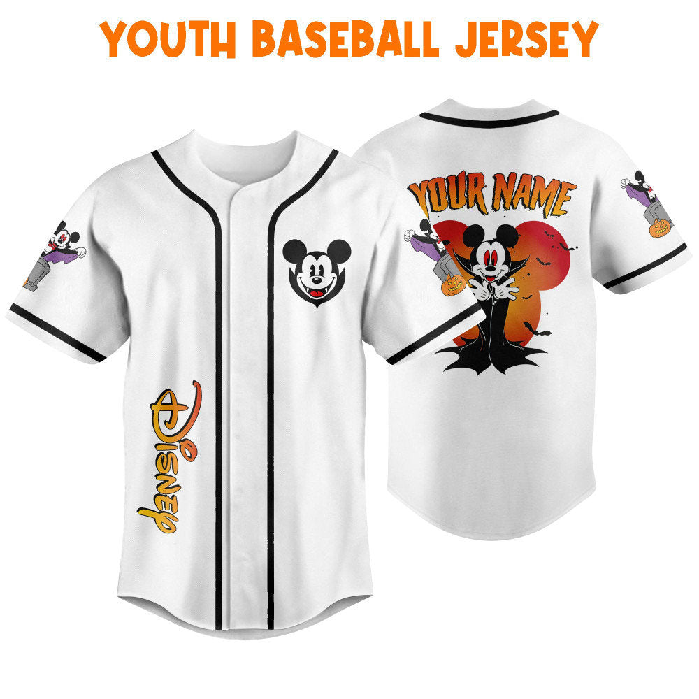 Spooky Disney Mickey Mouse Vampire Baseball Jersey - Perfect Personalized Gift for Fans! Disney Sports - Bafud