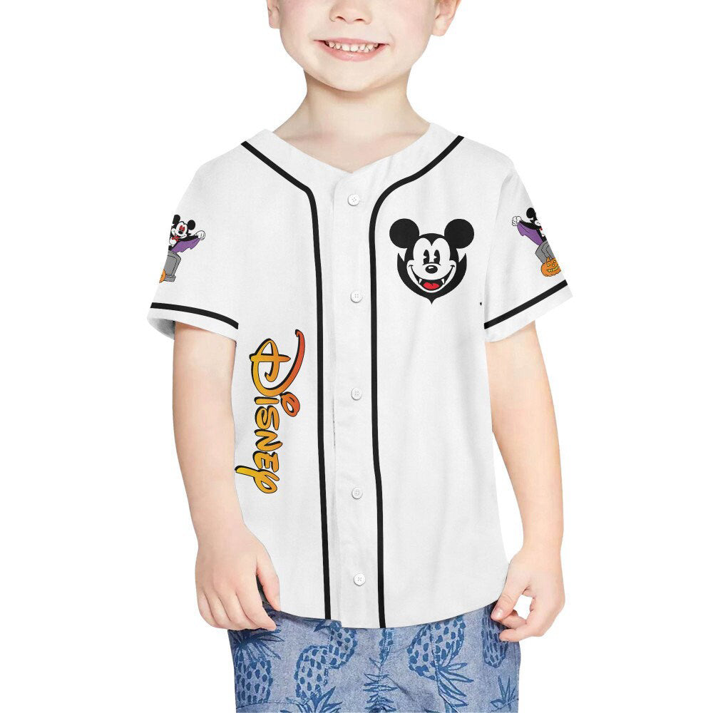 Spooky Disney Mickey Mouse Vampire Baseball Jersey - Perfect Personalized Gift for Fans! Disney Sports - Bafud