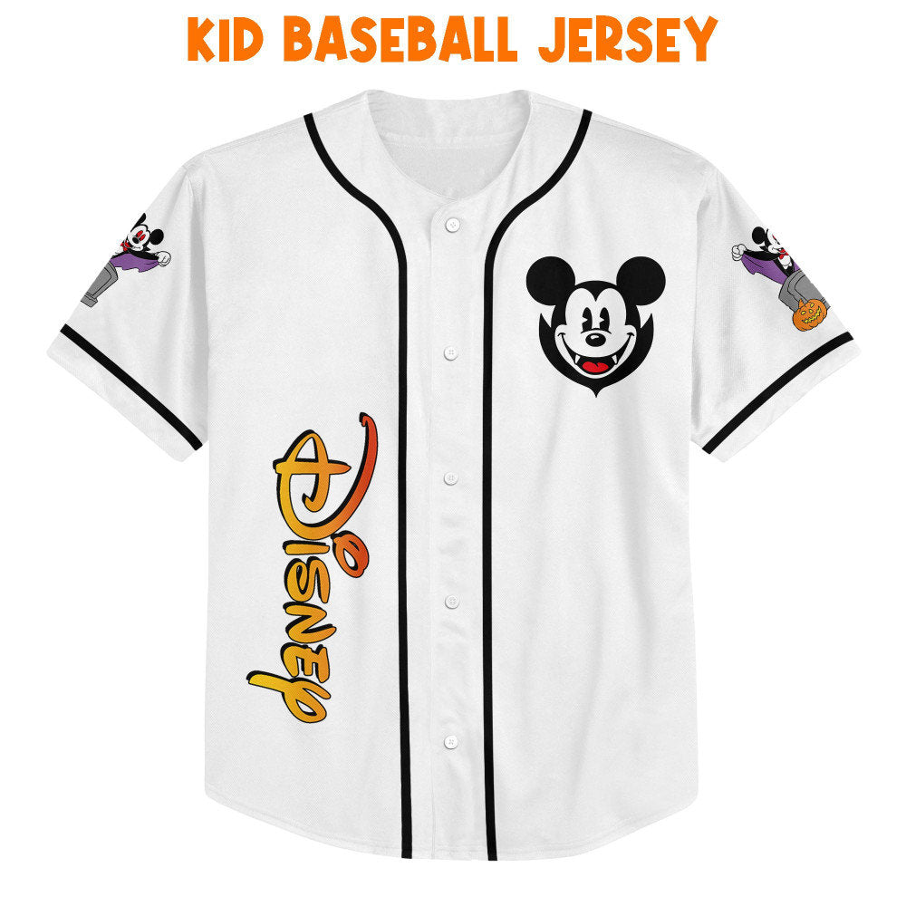 Spooky Disney Mickey Mouse Vampire Baseball Jersey - Perfect Personalized Gift for Fans! Disney Sports - Bafud