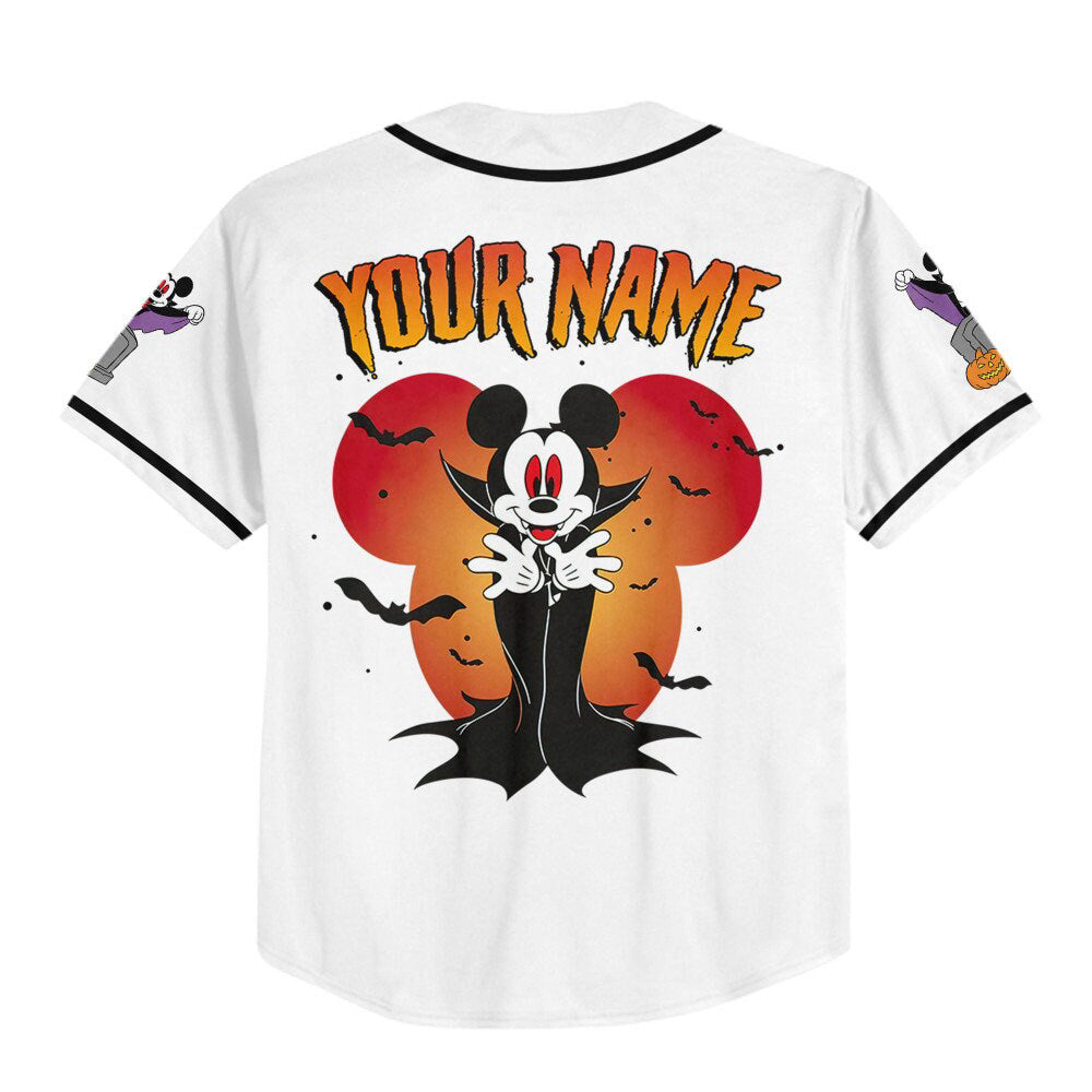 Spooky Disney Mickey Mouse Vampire Baseball Jersey - Perfect Personalized Gift for Fans! Disney Sports - Bafud