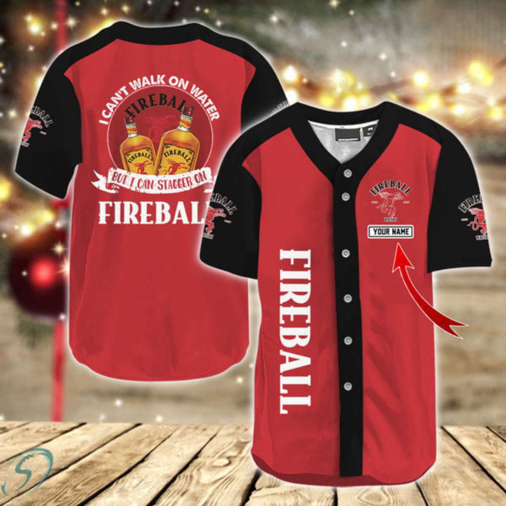 Personalized I Can Stagger On Fireball Baseball Jersey - Aopprinter T-Shirts, Hoodie, Sweatshirt | WearSparks.com (Image 2)