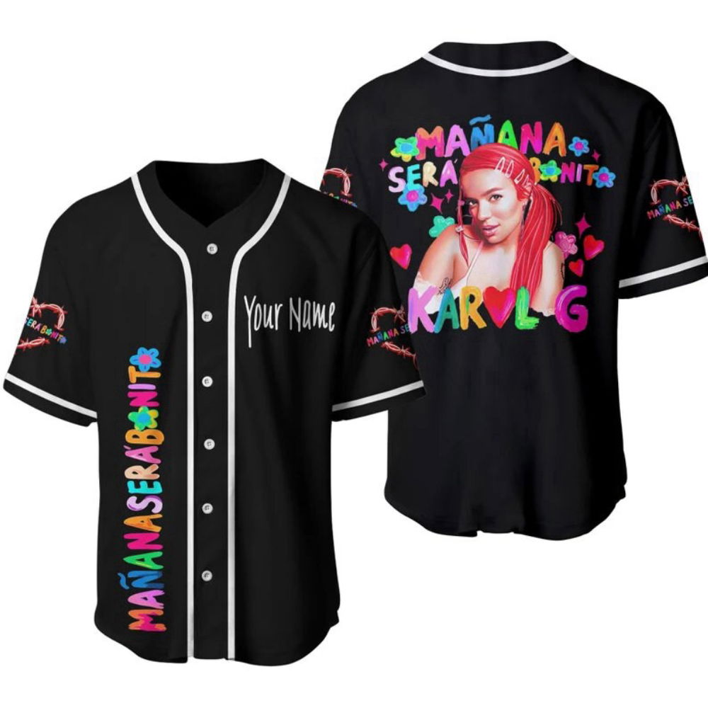 Personalized Karol G Mana Sera Bonito Baseball Jersey - New Album Merch La Bichota Shirt & Music Gift