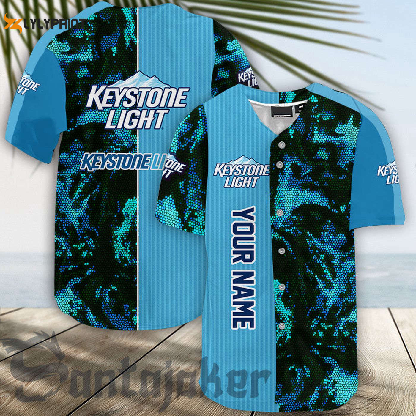 Personalized Keystone Light Galaxy Mosaic Baseball Jersey - Gift for Men Women - Gift for Men Women -... (Image 1)