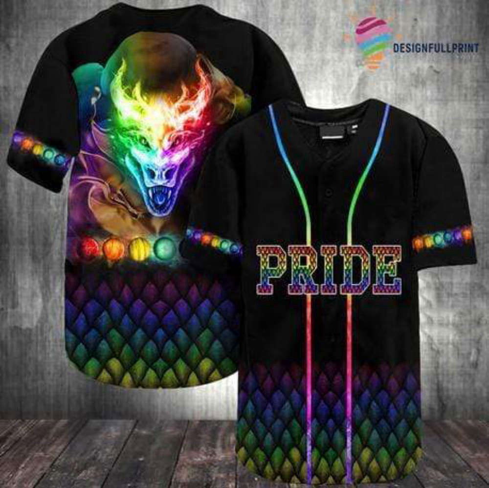 Personalized Lgbt Pride Rainbow Dragon Baseball Jersey - Aopprinter T-Shirts, Hoodie, Sweatshirt | WearSparks.com