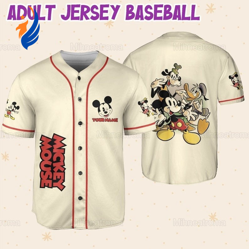 Customized Mickey & Friends Baseball Jersey Shirt - Disney Sports Outfits Perfect Gifts for Fans - Bafud