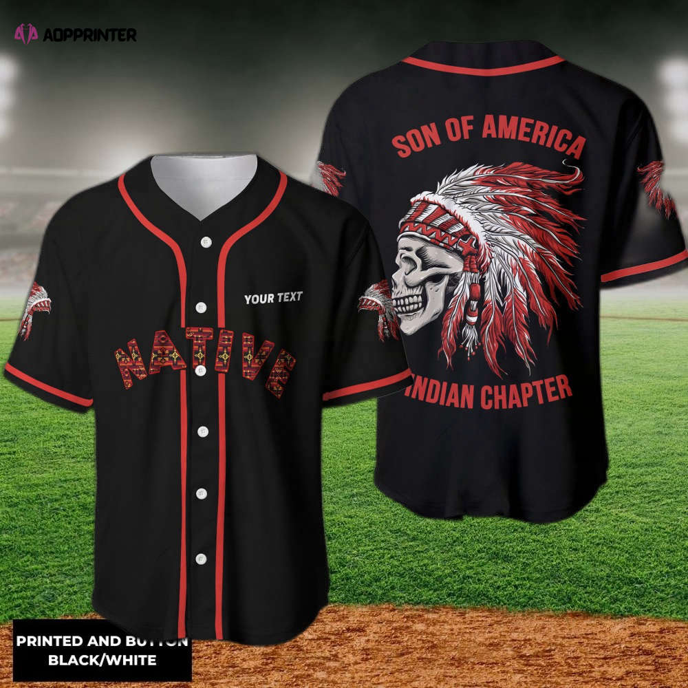 Personalized Native American Son of America Indian Baseball Jersey - Aopprinter T-Shirts, Hoodie, Sweatshirt (Image 1)