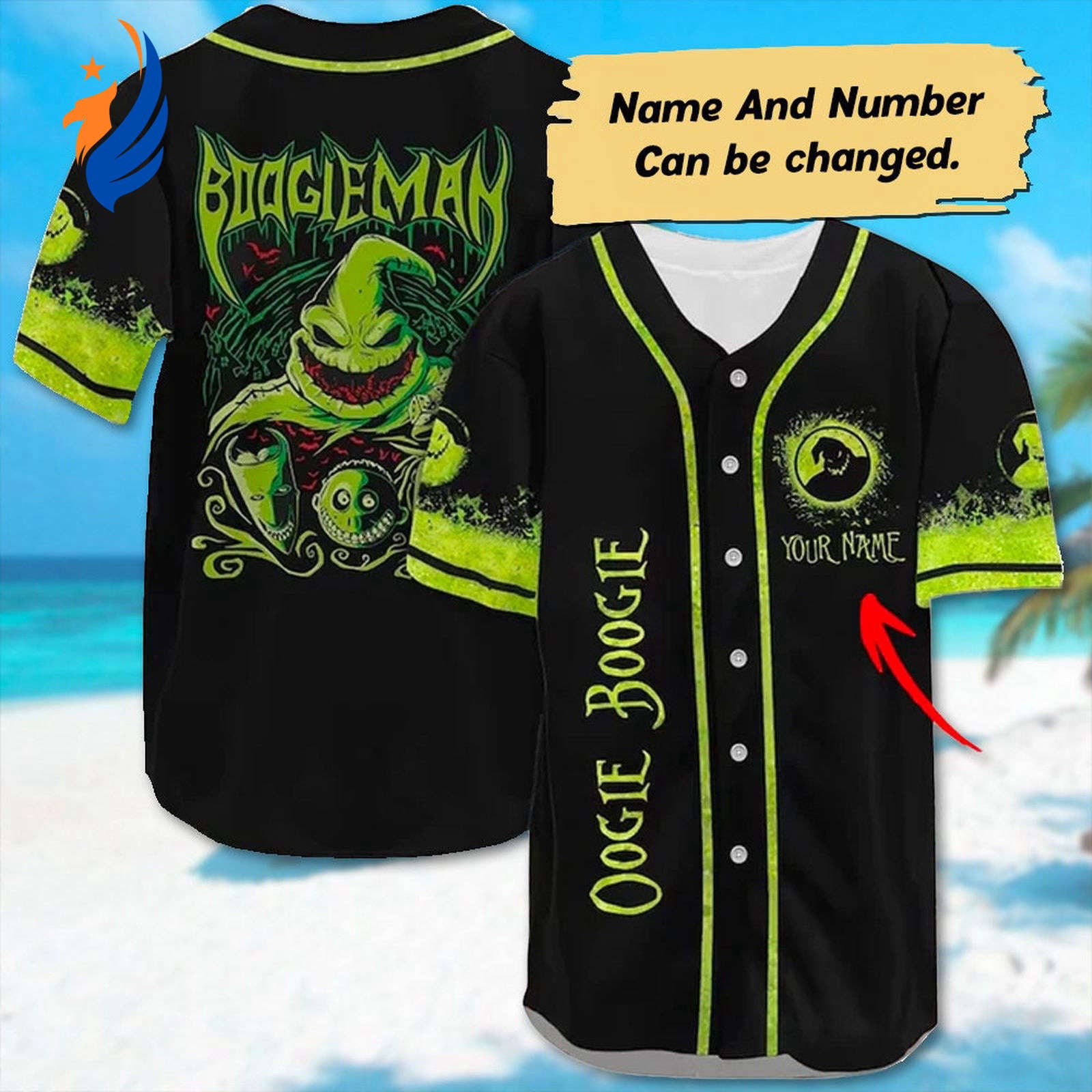 Custom Oogie Boogie Baseball Jersey: Nightmare Before Christmas Halloween Shirt - Horror Character